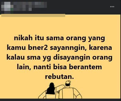 Status Facebook tentang pernikahan yang kocak dan bikin ngakak